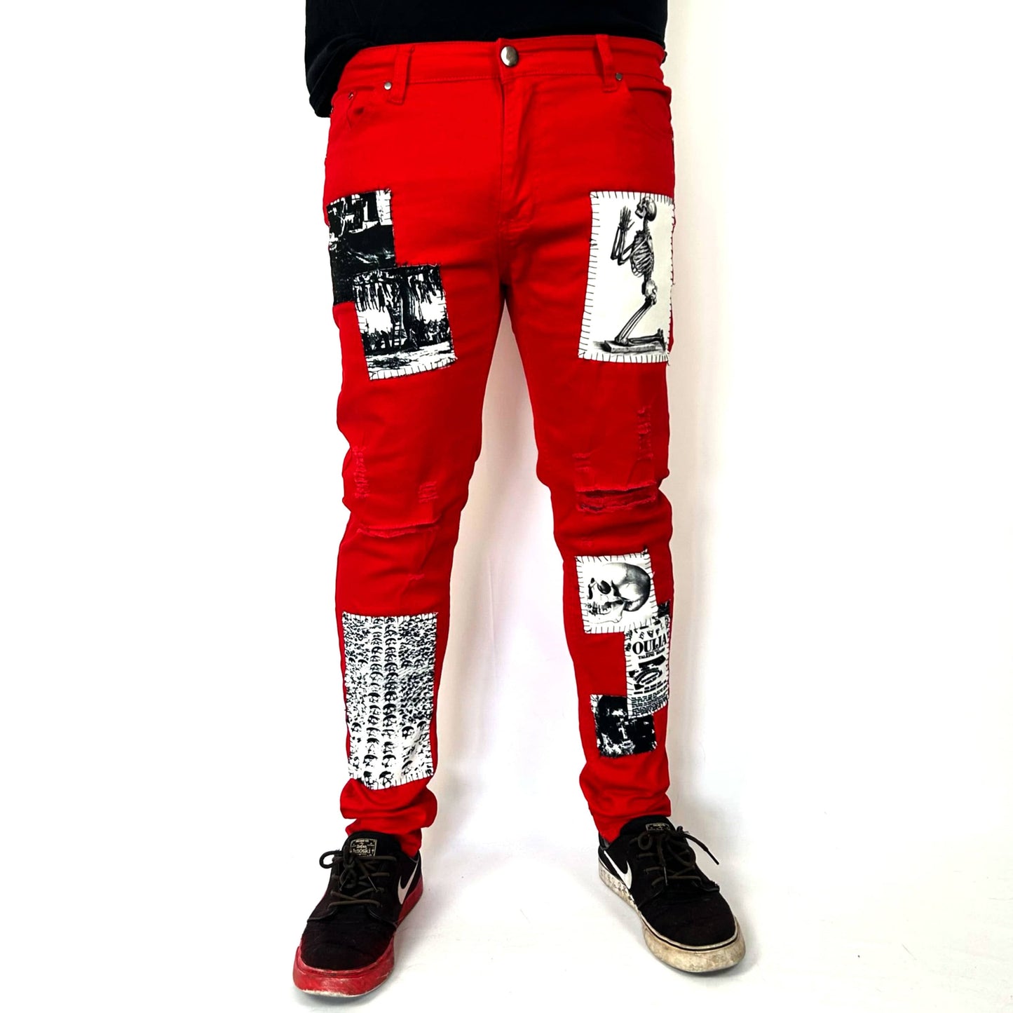 Cemetery Red Denim Jeans