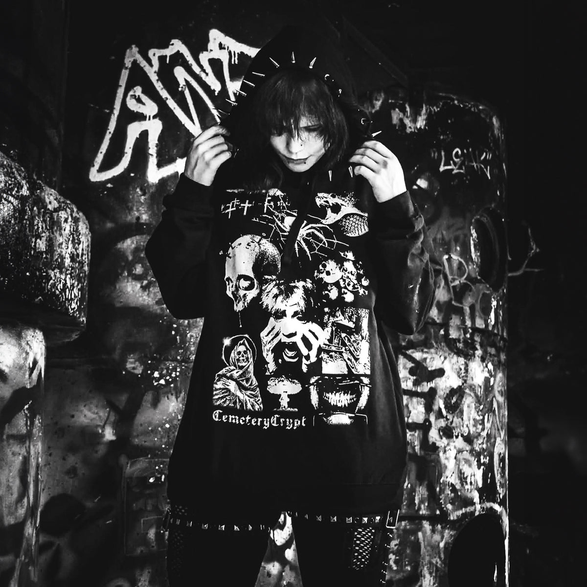 Recall Horror Hoodie product view 3 - CemeteryCrypt
