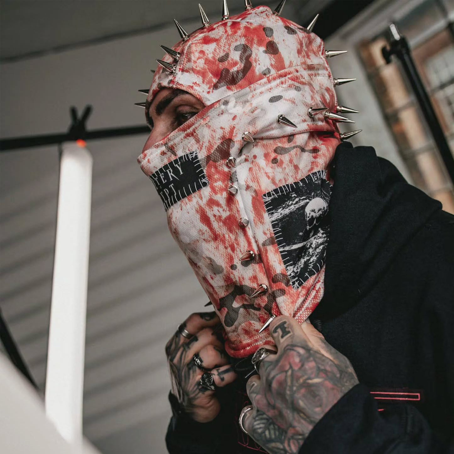 Bloody Snow Spiked Balaclava