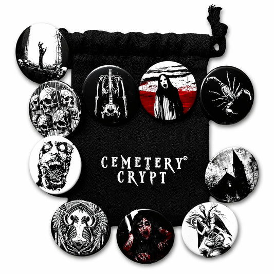 10 Button Badges Collection 2 product image - CemeteryCrypt