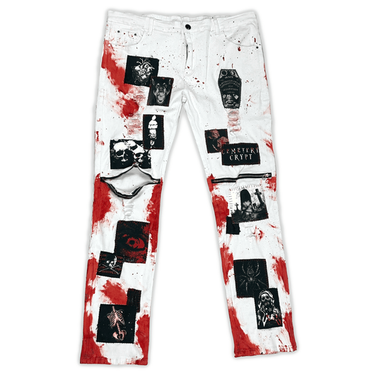 Bloody Casket Zipper Denim Jeans