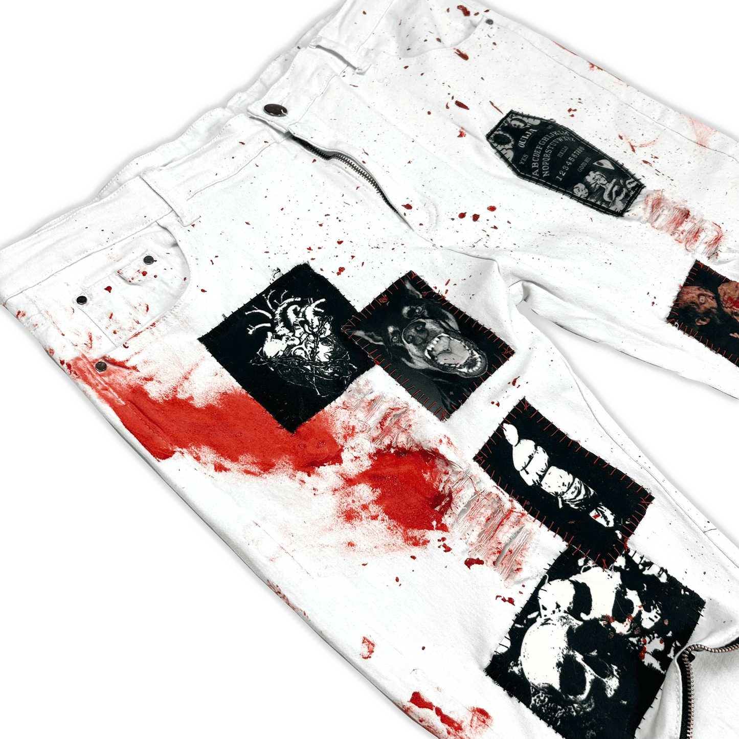 Bloody Casket Zipper Denim Jeans