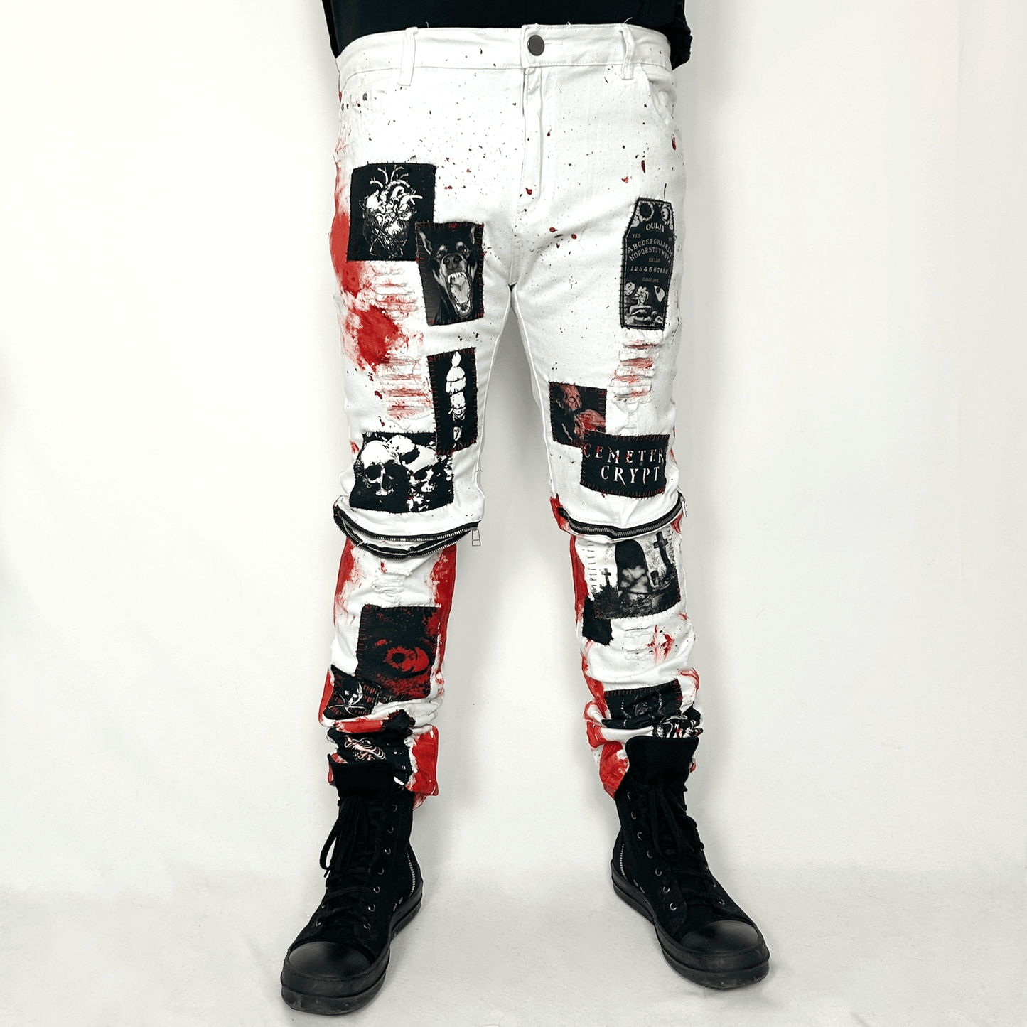 Bloody Casket Zipper Denim Jeans