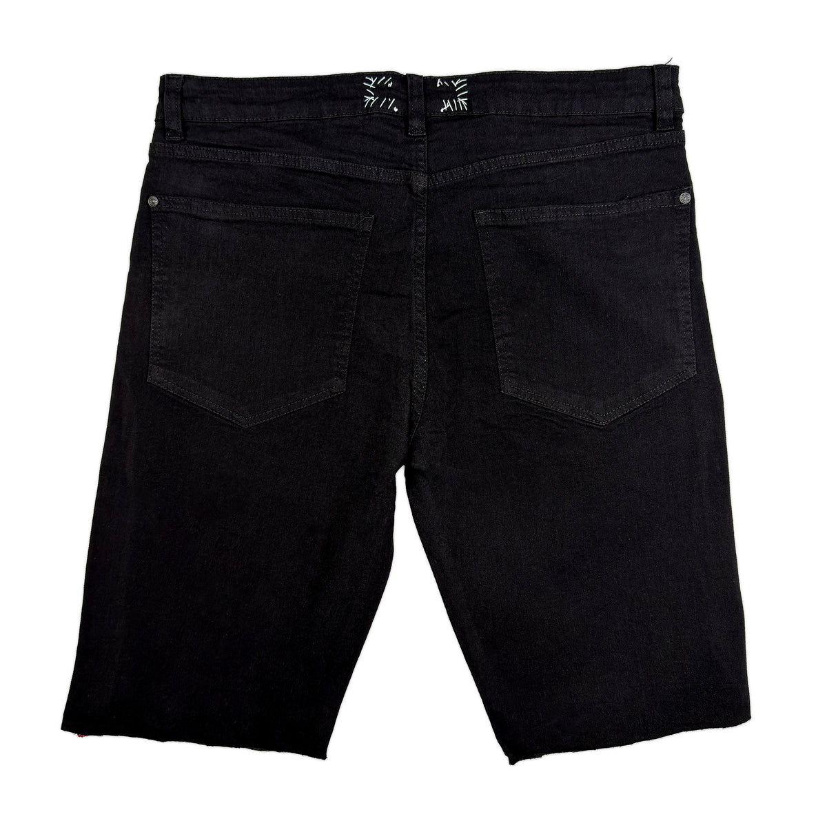 Cemetery Denim Shorts back view - CemeteryCrypt