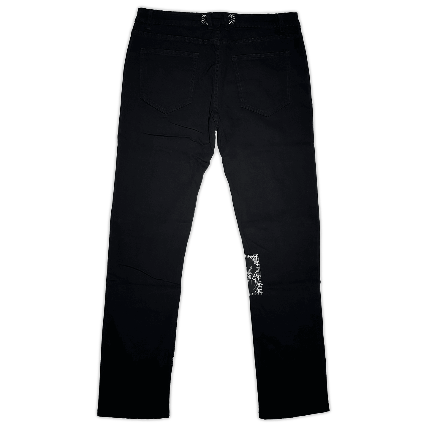 Headstone Zipper Denim Jeans