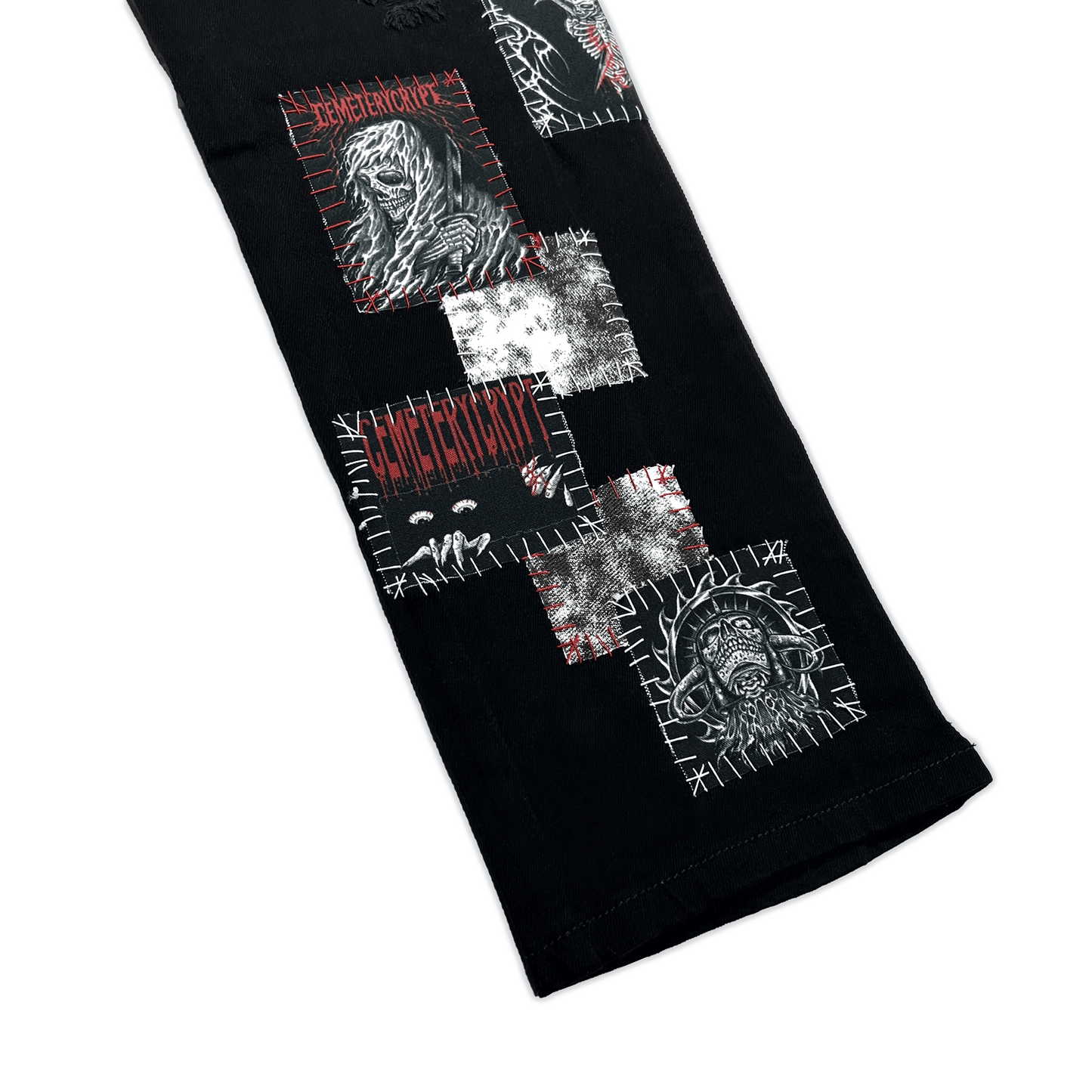 Headstone Zipper Denim Jeans