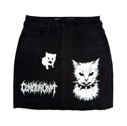 MEOW Denim Mini Skirt