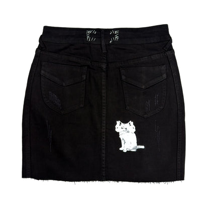 MEOW Denim Mini Skirt