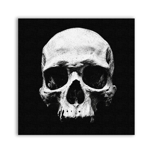 Memento Mori square woven canvas patch, CemeteryCrypt product mockup