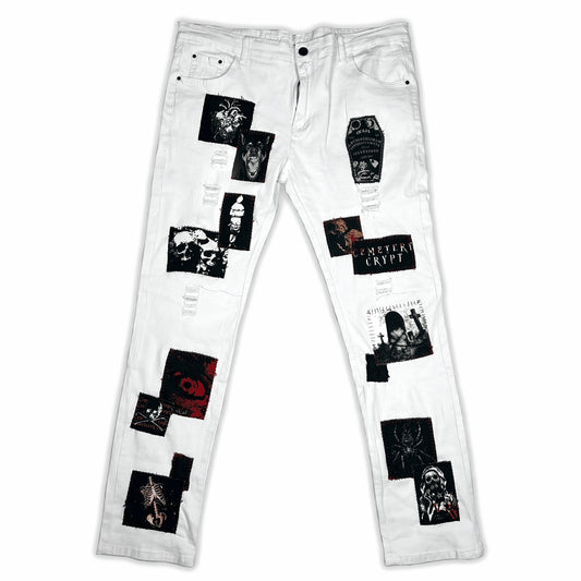 Casket White Denim Jeans product image - CemeteryCrypt