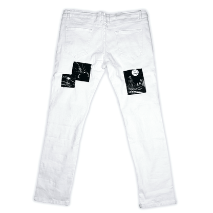 Casket White Denim Jeans - CemeteryCrypt