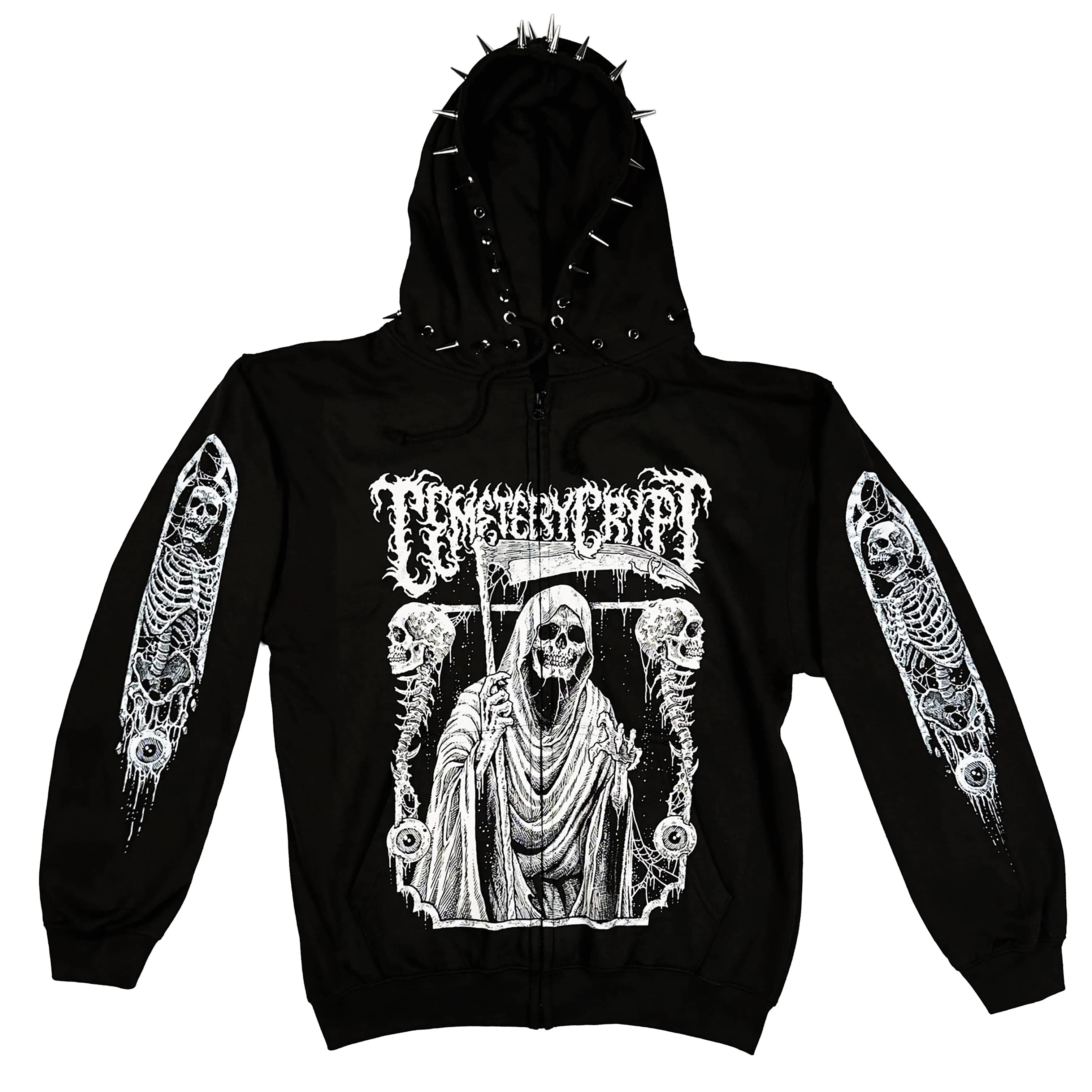服/ファッション Alchemy Gothic: In the Shadow of Death - Spati Death's Gate Zipper Hoodie | Gothic Clothing | CemeteryCrypt