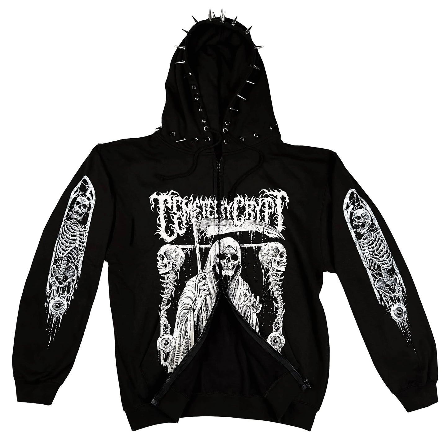 Death’s Gate Zipper Hoodie - CemeteryCrypt