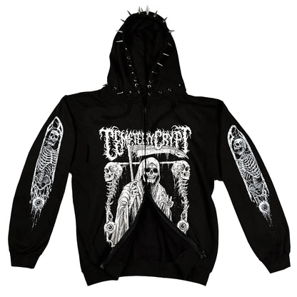 Death’s Gate Zipper Hoodie - CemeteryCrypt