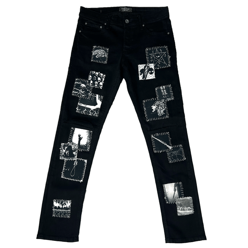 Design Your Own Patched Denim Jeans - CemeteryCrypt