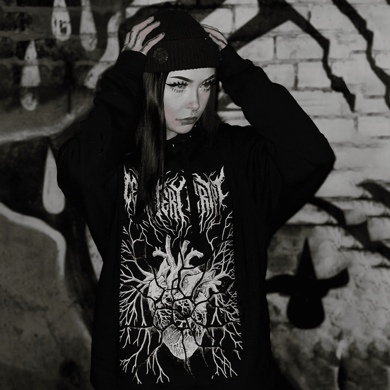 Fractured Heart Hoodie - CemeteryCrypt
