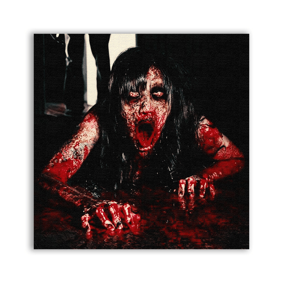 Gore Patch with a blood-covered screaming horror figure leaning forward against a black background