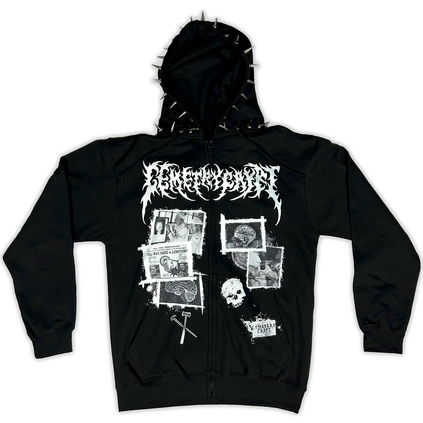 Lobotomy Cortex Zipper Hoodie - CemeteryCrypt