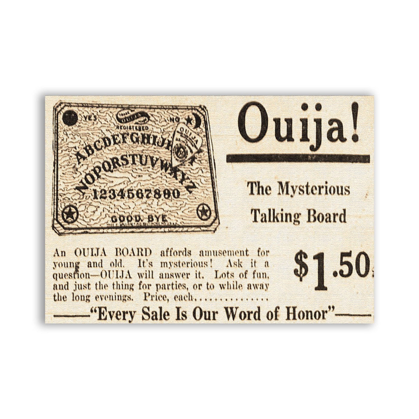 Ouija Newspaper Patch - CemeteryCrypt